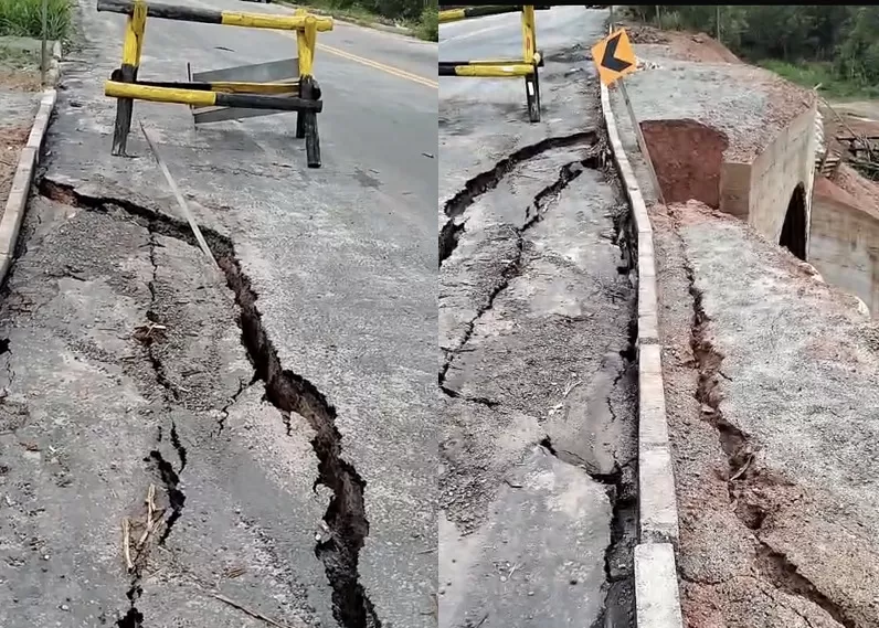 INMET emite alerta de “grande perigo” para chuva; ponte na BR-418 preocupa em Caravelas