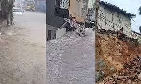 Casa desaba e pessoas ficam desalojadas com forte chuva no sul da Bahia